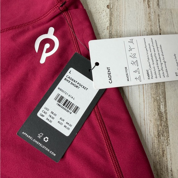 Peloton Women's Deep Red Bike Shorts - Picture 4 of 4